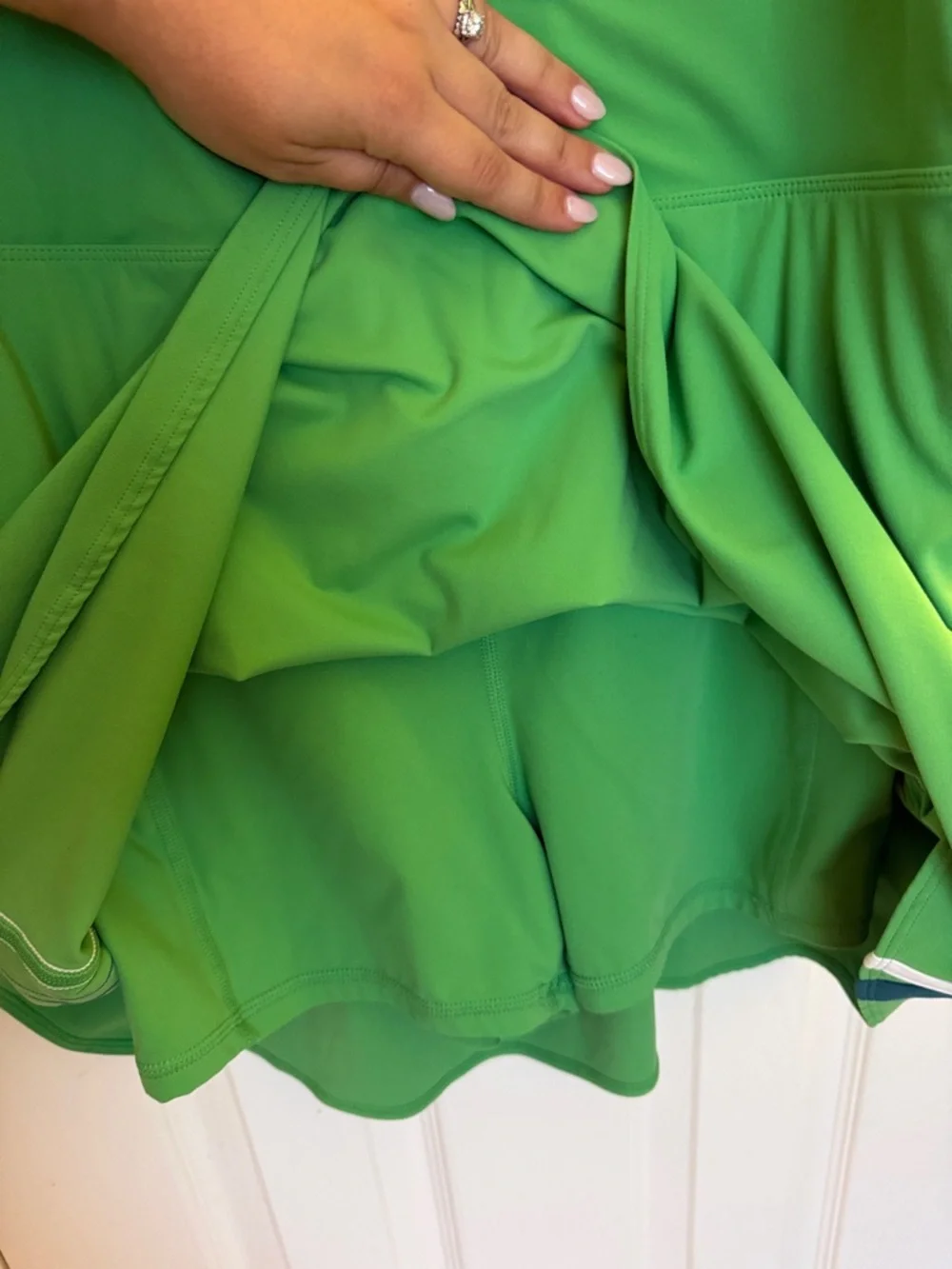 JoyLab Bright Green Active Tank Dress with White Logo - Picture 5 of 5